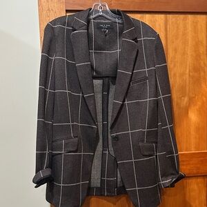 Rag & Bone Dark Brown Checkered Blazer Sz 8